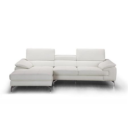 J&M FURNITURE J & M Furniture 18272-LHFC Alice Premium Leather Sectional in Left Facing Chaise - White 18272-LHFC